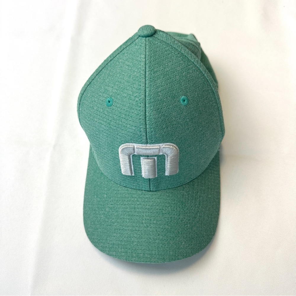 Travis Mathew Embroidered Logo Golf Flexfit Hat Light Green S-M